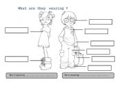 English Worksheet: What are they wearing?