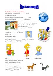 English Worksheet: The Simpsons