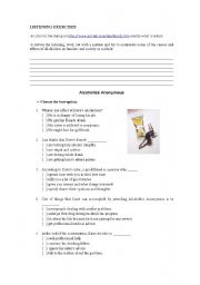 English worksheet: Alcoholics Anonymous