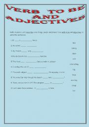 English worksheet: Verb to be and Adjectives