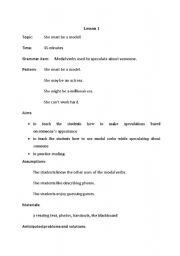 English Worksheet: modal verbs used to speculate about someone