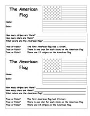 English Worksheet: American Flag
