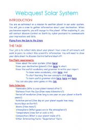 Webquest Solar System Esl Worksheet By Alixperez