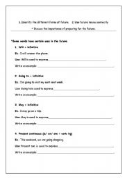 English Worksheet: Future Tenses 