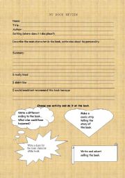 English Worksheet: My book review template