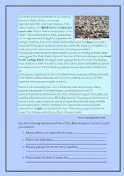 English Worksheet: Plastic pollution