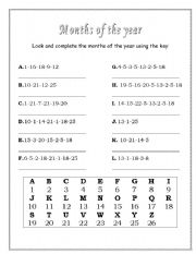 English Worksheet: Months of the year