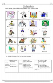 English Worksheet: Jobs & Professions Worksheet