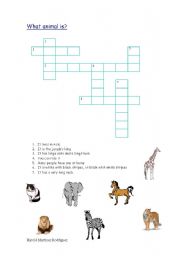 English worksheet: Animals puzzle