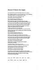 English worksheet: Maroon 5/Moves Like Jagger Song Worksheet