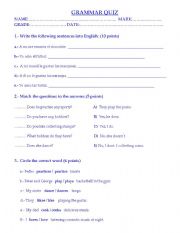 English worksheet: grammar