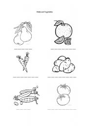 English worksheet: Fruits and Vegetables