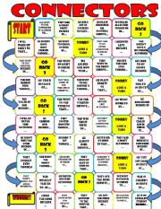 English Worksheet: connector consolidation boardgame