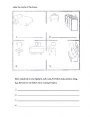 English worksheet: parts of a house