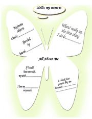 English Worksheet: ALL ABOUT ME