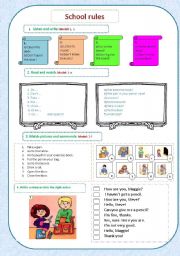 English Worksheet: School rules