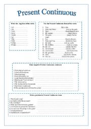 English Worksheet: Present Continuous