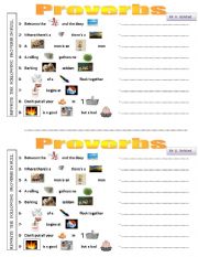 English Worksheet: Proverbs Game