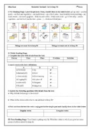 English Worksheet: Lets keep fit