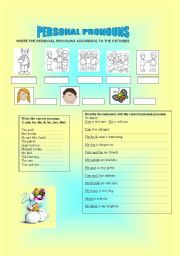 English Worksheet: PERSONAL PRONOUNS