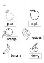 English Worksheet: Fruit vocabulary introduction
