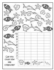 English worksheet: Sea Creatures Data Handlang Graph