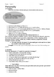 English Worksheet: people