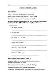 English Worksheet: Present Perfect grammar