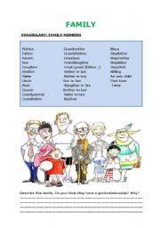 English Worksheet: MY FAMILY