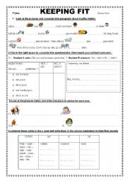 English Worksheet: Keep fit