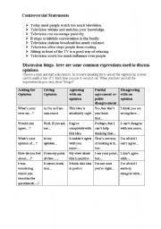 English Worksheet: Controversial Statements