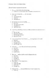 English Worksheet: 1. Phrasal Verbs exercises with be, break and bring  