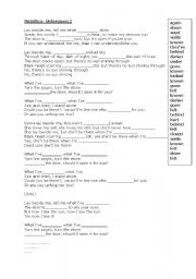 English Worksheet: Metallica- Unforgiven II