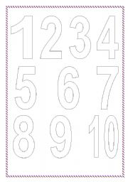 English worksheet: Numbers and colours