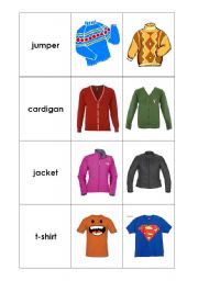 English Worksheet: Clothing flashcards