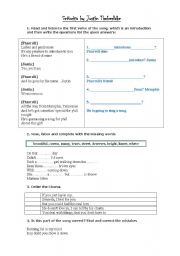 English Worksheet: Seorita by Justin Timberlake