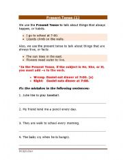 English Worksheet: present tense