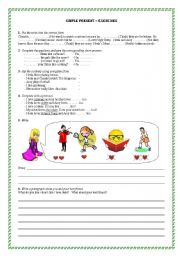 English worksheet: Simple present - exercises