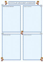 English worksheet: light blue template