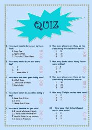 English worksheet: Quiz - How much/How many