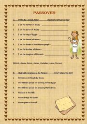 English Worksheet: passover