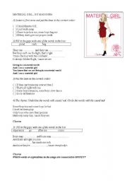 English worksheet: Song: Material Girl by Madonna