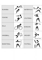 English Worksheet: SPORTS DOMINO