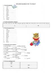 English Worksheet: Plurals