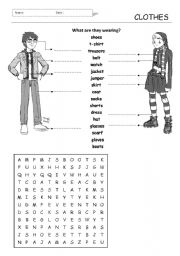 English Worksheet: The Clothes