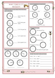 English Worksheet: What Time Is It? (Revision)