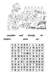 English Worksheet: Wordsearch-little Bugs