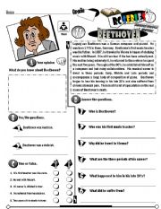English Worksheet: RC Series Famous People Edition_13 Beethoven  (Fully Editable) 