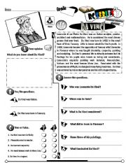 English Worksheet: RC Series Famous People Edition_11 Leonardo Da Vinci (Fully Editable) 