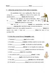 English Worksheet: Simple past